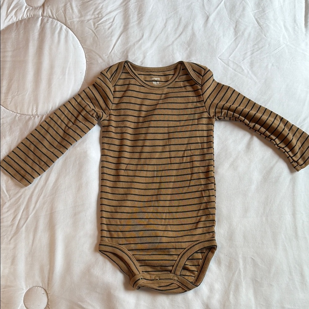 Striped Brown and Black Kids One Piece